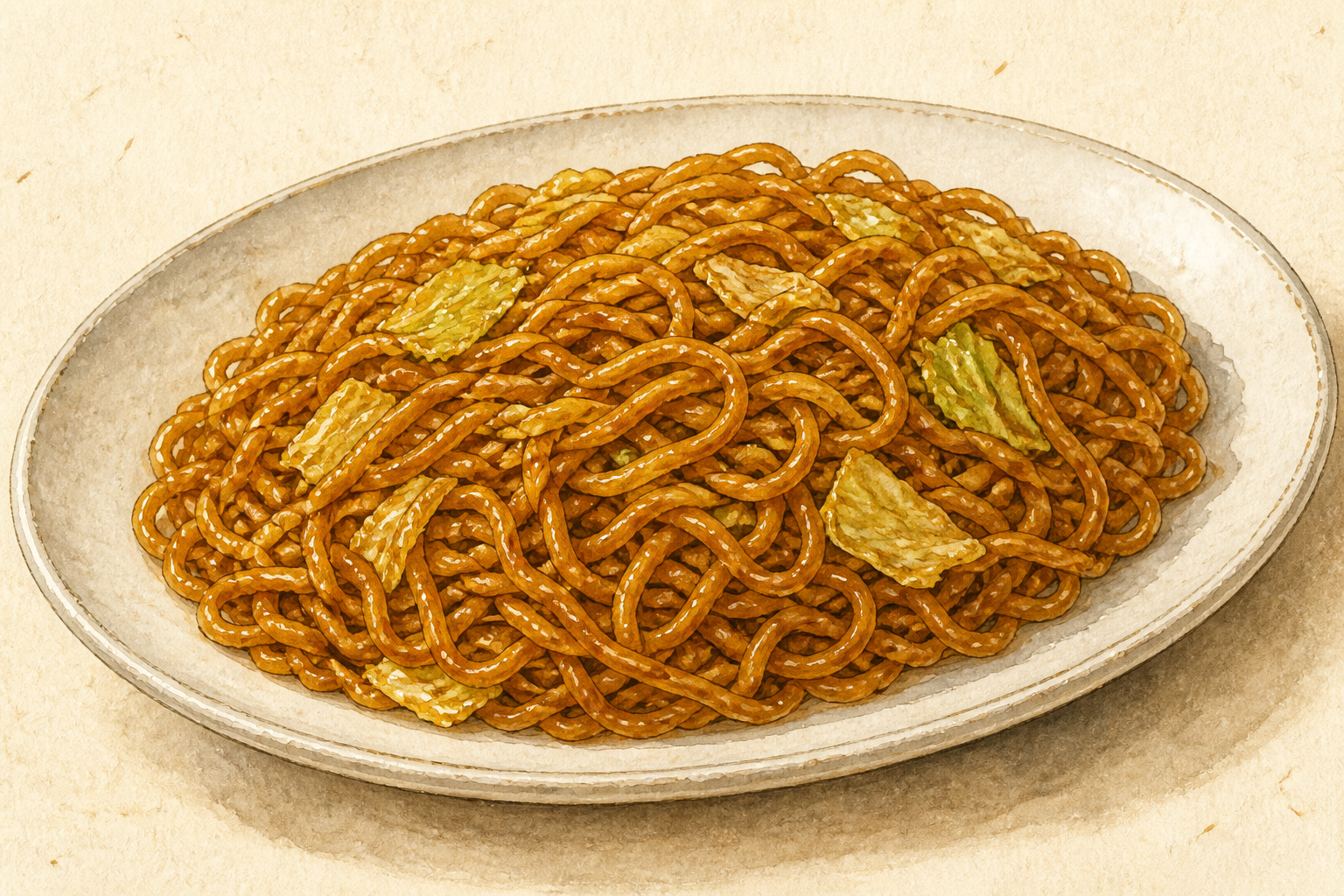 北海道のやきそば弁当にS&Bカレー1gを混ぜた完成料理イメージ
