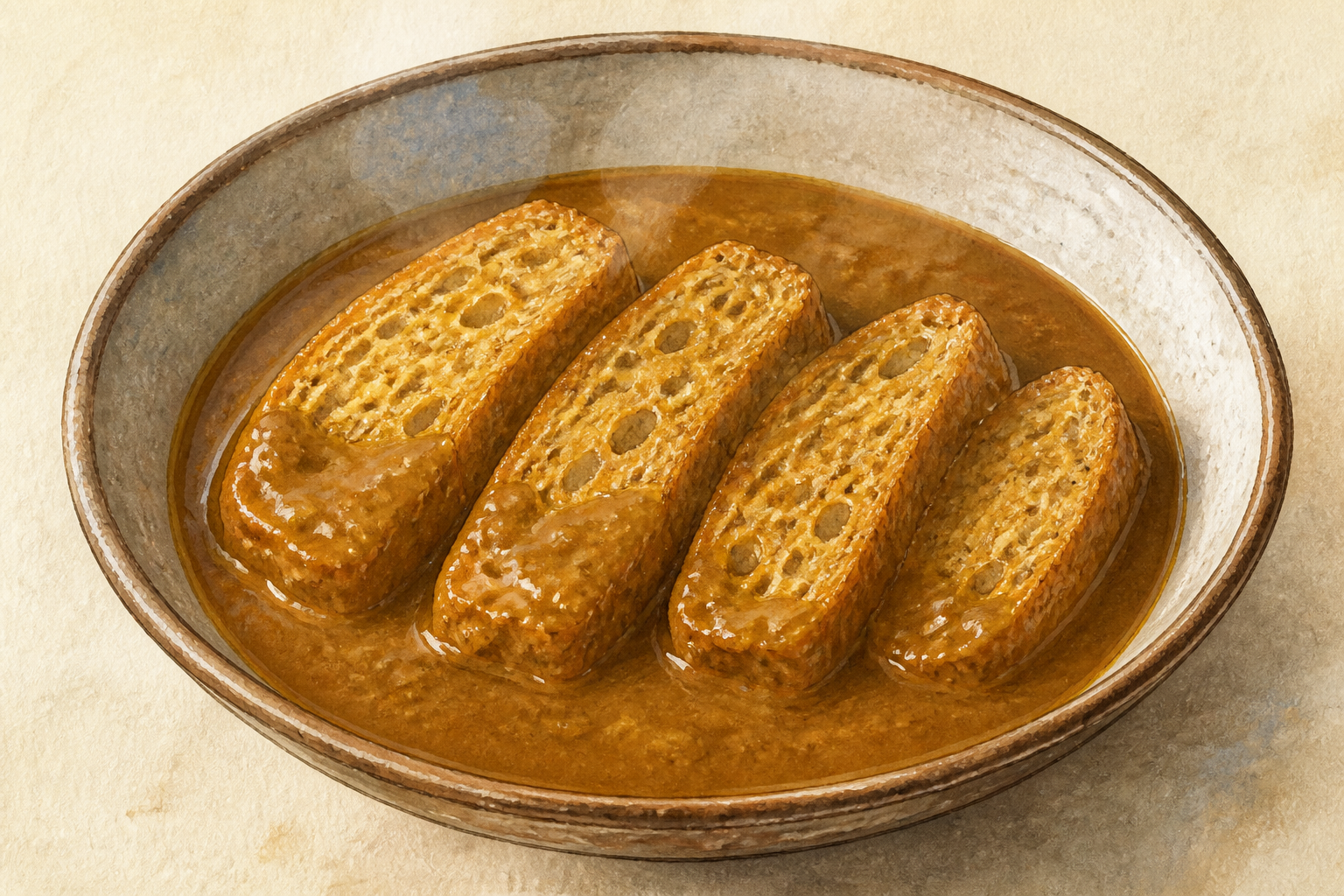 宮城の仙台麸へボンカレーゴールド中辛90gをかけた完成料理イメージ